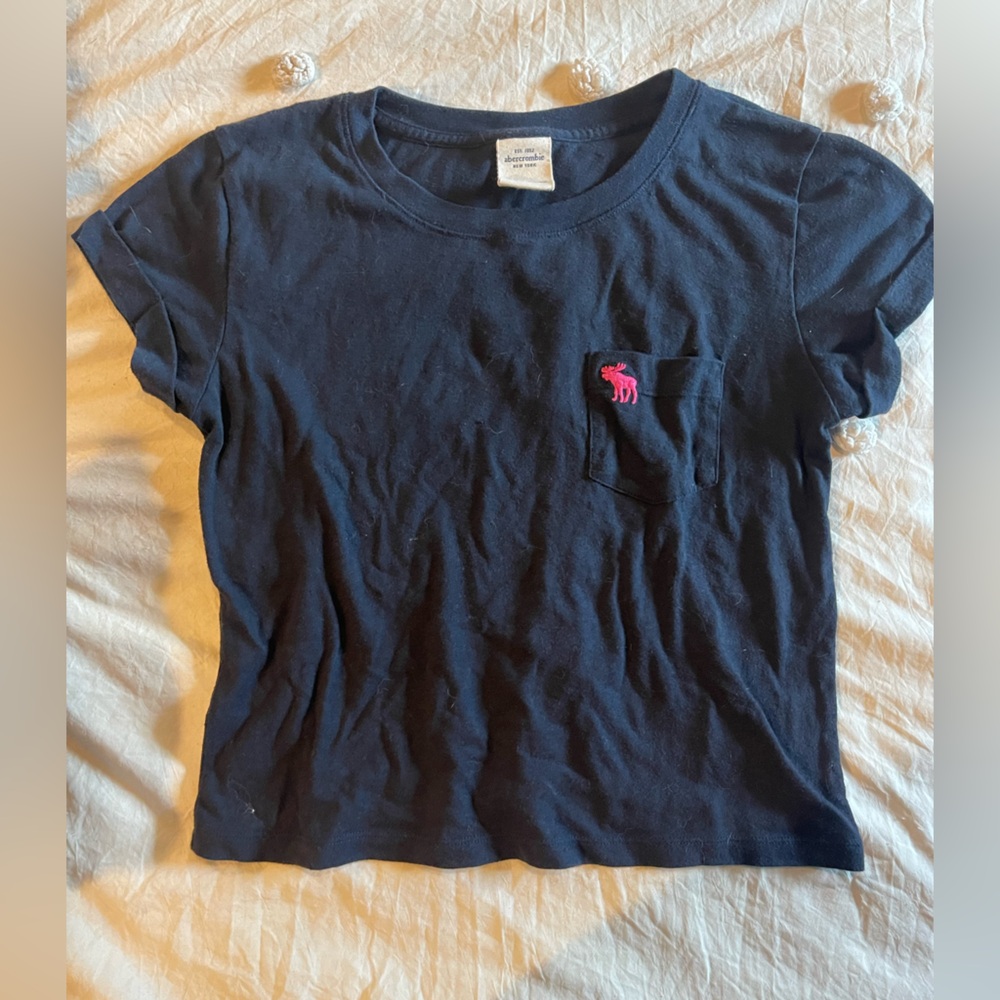 Abercrombie & Fitch Navy Blue Pocket Tee Girls XL